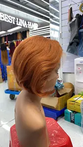 Venda por atacado perucas Pixie cabelo humano renda frontal de alta qualidade 10A grau cabelo brasileiro Pixie perucas de cabelo humano