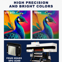 4 têtes d'impression I3200-U1, machine tout-en-un UV DTF 60 cm pour étiquettes en feuille d'or et en cristal