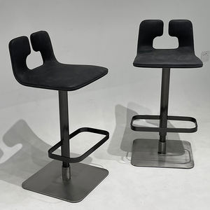 Chaises en cuir noir <span class=keywords><strong>de</strong></span> luxe, restaurant moderne, <span class=keywords><strong>bar</strong></span> à vin, café cuisine <span class=keywords><strong>pas</strong></span> <span class=keywords><strong>cher</strong></span>, <span class=keywords><strong>tabouret</strong></span> <span class=keywords><strong>de</strong></span> pied haut, ensemble <span class=keywords><strong>de</strong></span> <span class=keywords><strong>2</strong></span> - Product Image 1