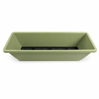 Jardinera Rectangular de Plástico Verde con Bandeja de Drenaje, Maceta para Ventana, Jardinera para Vegetales, Flores, Hierbas, Balcón, Ventana