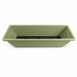 Jardinière rectangulaire en plastique vert avec plateau de drainage, bac à fenêtre pour légumes, fleurs, herbes, balcon, jardin, rebord de fenêtre - Product Image 1