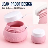 Pot de voyage en silicone non toxique de 30 ml, conteneur portable pour crème pour le visage, lotion corporelle, démaquillant, avec logo personnalisé pour un usage quotidien