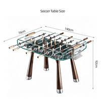 Table de baby-foot professionnelle pour intérieur avec figurines de footballeurs dorées en acier inoxydable, cadre en bois et acrylique, pour usage commercial