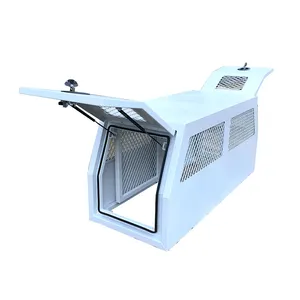 White Flat Aluminium Ute Tool Box Truck Trailer Full Dog Box Cage Mesh Part Canopy With Swinging Internal Lid Toolbox