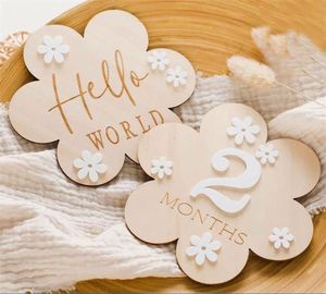 Oferta Especial: Adornos de Madera con Flores para Fotos Conmemorativas, Juguetes, Regalo Perfecto para el Primer Año del Bebé - Product Image 2