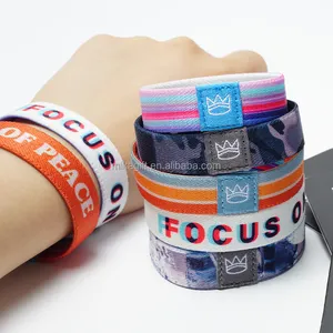 Elastic Fabric Wristbands Can be Printed in Full Colour Digital Print on Both the Outside and Onside of the Stretch Bracelet