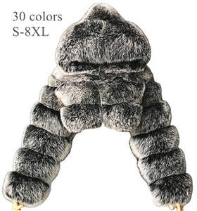 <span class=keywords><strong>Manteau</strong></span> moelleux d'usine pour femmes hiver chaud <span class=keywords><strong>grande</strong></span> <span class=keywords><strong>taille</strong></span> <span class=keywords><strong>manteau</strong></span> court veste avec capuche mode extérieur Style court <span class=keywords><strong>manteau</strong></span> en fausse fourrure - Product Image 2