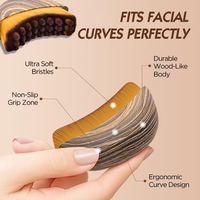 Brosse sèche personnalisée avec logo, masseur doux pour le visage, brosse ovale pour le contour lymphatique, utilisation quotidienne, drainage lymphatique, manche en plastique
