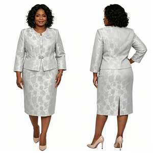 Ensemble deux pièces grande taille pour femme, style africain, idéal pour l'église – Nouveauté très prisée - Product Image 1