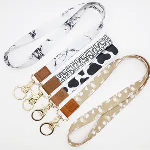 High Quality Card Holder Lanyard Leather Sublimation Keychain Lanyard For Teacher