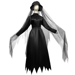 Conjunto de Disfraz de Bruja Estilo 2 con Sombrero y Velo para Mujer, Disfraz de Halloween, Disfraz de Diablo, Falda de Disfraz - Product Image 3