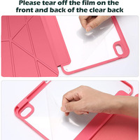 Pour iPad (A16) 11 pouces 11e génération 2025 10e génération 10,9 pouces Housse de tablette transparente en PU antichoc avec porte-stylet