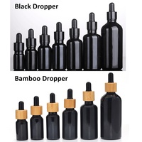 Flacon compte-gouttes en verre noir 5ml 10ml 15ml 20ml 30ml 50ml 100ml pour huile essentielle, flacon sérum en verre violet foncé pour soins de la peau avec pompe