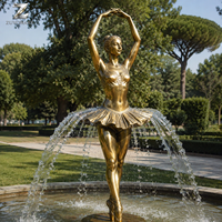 Sculpture de ballerine en bronze, statue de femme dansante personnalisée, fontaine pour la décoration extérieure de villa, hôtel, complexe hôtelier, jardin, bord de piscine