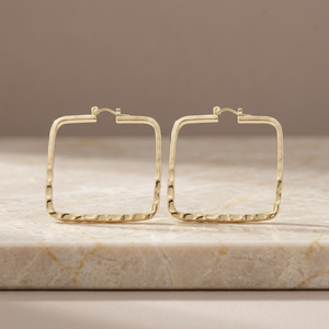 Wholesale 14K18K24K Gold <b>Filled</b> Fashion Hoop Earrings Square Shaped Hoop Earrings Women's Classic Luxury Hoop Earrings Arracadas - Product Image 3