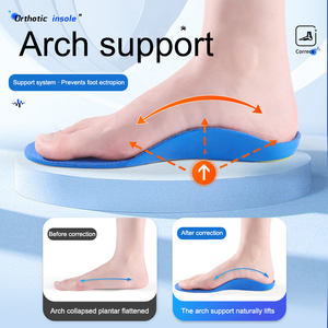 Semelle orthopédique économique <span class=keywords><strong>pour</strong></span> la correction de la plante plate, soutien de la voûte plantaire <span class=keywords><strong>pour</strong></span> hommes et femmes, soutien élevé de la voûte plantaire, insert correcteur <span class=keywords><strong>pour</strong></span> la correction de la voûte plate et de l'éversion - Product Image 2
