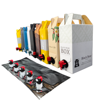 Sac en aluminium de 1L, 2L, 3L, 5L, 10L avec valve, sac en feuille d'aluminium BIB, carton de sacs, personnalisable