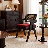 Künstlerischer Sessel mit Massivholzrahmen, Samtsitz und Abstrakter Rückenlehne im Boutique-Stil für Wohnzimmer, Hotel, Café und Lounge