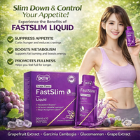 OKTW FastSlim, Supresor del Apetito Líquido de Uva, Quemador de Grasa, Acelerador del Metabolismo, Suplemento Dietético para el Control de Peso
