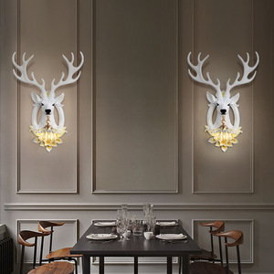 Lampada da Parete Stile Europeo a Forma di Testa di Cervo, Design Nordico Creativo per Soggiorno, Sfondo TV, Testiera, Lampada a Corna di Cervo - Product Image 4