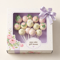Individuelle Cake-Pop-Box mit Fenster & Bandverschluss Öko-Kraftpapier-Verpackung für Bäckerei, Hochzeit & Events