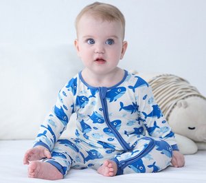 Pijamas de Bambú con Estampado Personalizado al por Mayor, Mameluco de Bebé con Cierre de Algodón Orgánico, Ropa de Bambú para Bebés - Product Image 2