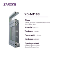 Ventanas de Aluminio Residenciales con Doble Acristalamiento, Diseño Europeo Moderno en Gris Oscuro