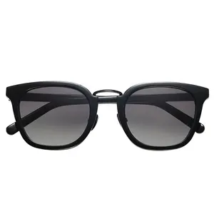 laser engraving TAC sunglasses uv 400 protection S black acetate metal bridge sun glasses