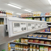 Bande de données autocollante pour étagères, porte-étiquettes de prix en plastique pour étagères en métal, en bois ou en verre