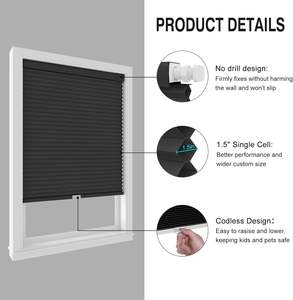 بدون حفر بدون أدوات ظلال خلوية مناسبة تمامًا الستائر سهلة التركيب الستائر بدون ثقب - Product Image 6