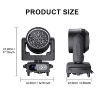 SHEHDS 19x20W RGBWAUV IP66 Éclairage de scène mobile étanche 7600K DMX512 Zoom Wash pour concerts et festivals en extérieur