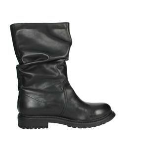 Bottes mi-mollet pour femme Manas, noires, 8901, en cuir, fermeture à boucle - Product Image 4