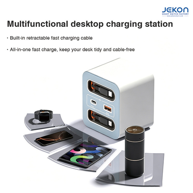 New Design USB Power Strip Wall Socket Electrical Plug with Telescopic Charging Cable Travel Cube Power Socket