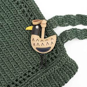 พวงกุญแจหนังแท้รูปเป็ดเซโนสสไตล์การ์ตูนคุณภาพสูงแบบพกพาได้ปรับแต่งได้ - Product Image 4