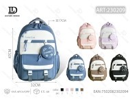 Zaino per bambini da 15 pollici, leggero, per uso scolastico, unisex, in poliestere tinta unita - Product Image 1