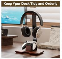 Stands Kontroler Kustom dari Kayu, Penyangga Headphone, Penyangga Kontroler Gaming untuk PC, Aksesoris Earphone, Penyangga Headset