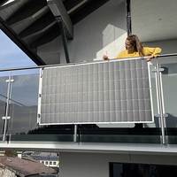 Système d'installation solaire photovoltaïque monocristallin MPPT 720W Topcon avec micro-onduleur et supports rétractables, batterie lithium-ion pour balcon