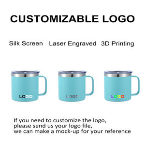 Vaso Personalizado de Acero Inoxidable de 14 oz con Asa y Tapa Push-Pull, Taza de Viaje para Estudiantes, para Café, Cerveza, Vino, Eventos, Recubrimiento en Polvo Original - Product Image 2