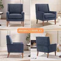 Fauteuil d'appoint moderne durable avec dossier solide en tissu, idéal pour salon, chambre à coucher, lecture, mobilier de maison