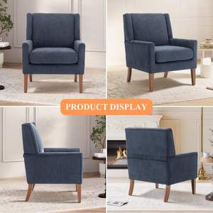 Fauteuil d'appoint moderne durable avec dossier solide en tissu, idéal pour salon, chambre à coucher, lecture, mobilier de maison - Product Image 4