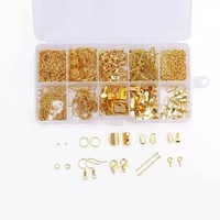 Perlengkapan Perhiasan Lapis Emas 18K, Klip, Gesper Lobster, Cincin Terbuka, Pengait Anting, Aksesoris Perhiasan DIY 10mm