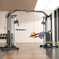 Machine à Crossover à Câbles Poulies Hautes et Basses, Équipement de Gymnastique à Domicile Entraîneur Fonctionnel, Exercice Complet du Corps, Écarté à la Poulie