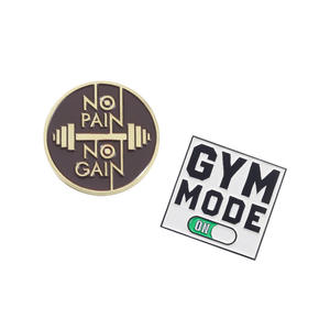 खेल फिटनेस हैट ब्रोच लैपल बैज कस्टम जिम मूई एनमेल पिन बैग कार्टून दोस्तों के लिए हार्ड एनमेल - Product Image 5