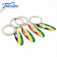 Cadeaux d'affaires promotionnels Logo personnalisé en alliage de Zinc jamaïque planche de surf porte-clés plage Souvenir porte-clés personnalisé