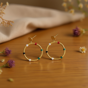 Orecchini Rotondi Traforati in Acciaio Inossidabile - Product Image 2