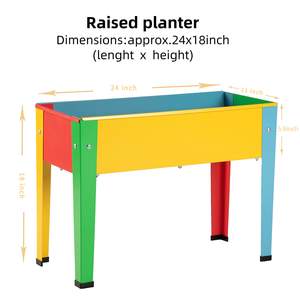 <span class=keywords><strong>Jardinière</strong></span> <span class=keywords><strong>sur</strong></span>élevée multicolore avec pieds Lit de jardin <span class=keywords><strong>sur</strong></span>élevé <span class=keywords><strong>sur</strong></span> roues pour légumes, fleurs et herbes aromatiques Patio - Product Image 3