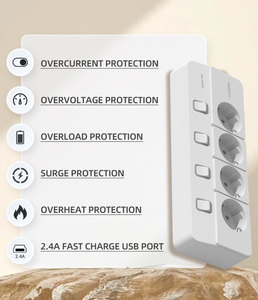 2026 New EU <b>Plug</b> Portable Power Strip 4 Outlet 2m Extension Cord <b>Surge</b> <b>Protector</b> with Switch - Product Image 5