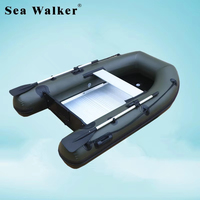 Bateau pneumatique Seawalker certifié CE de haute qualité, 2,3 m, avec plancher en aluminium, pagaies et rames