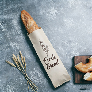 Sac en papier kraft alimentaire en papier sulfurisé pour sandwichs, donuts et baguettes, à fond pointu, résistant à la graisse - Product Image 4