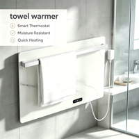 Sèche-serviettes électrique mural personnalisé en ardoise, support chauffant intelligent IPX4 pour salle de bain d'hôtel, vente en gros OEM ODM